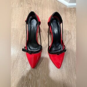 Red and Black Patent Heels
